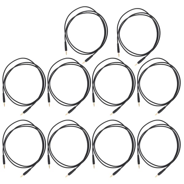 10 Sæt Bananstik Testledning Svejsede Han til Han Testkabel til Hjemmeindustri 0,44 mm² Sort