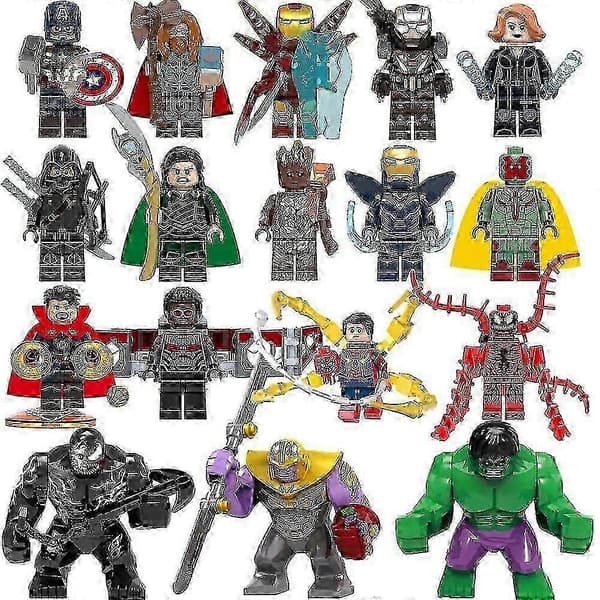 Avengers 4 Iron Man & Spider-Man Samlelegetøj - Thanos & Thor Inkluderet 17pcs