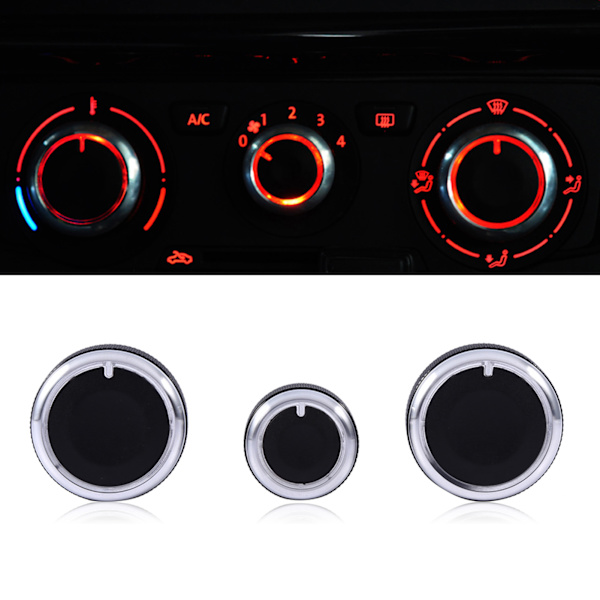 Värme Dash A/C Switch Rattar Svarta Kontrollknappar för Golf MK4 Passat B5 Bora