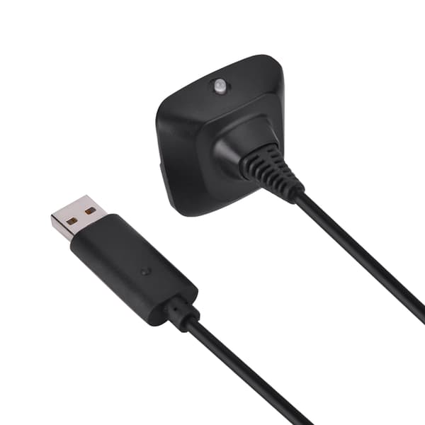 Til Microsoft til Xbox 360 trådløs controller USB-oplader hurtigopladningskabel (sort)