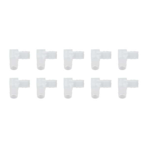 10 stk. Albue Slange Studs Plastik Fitting 90 Graders Lige Barbeforbindelse Adapter L Form til Akvarium 10mm