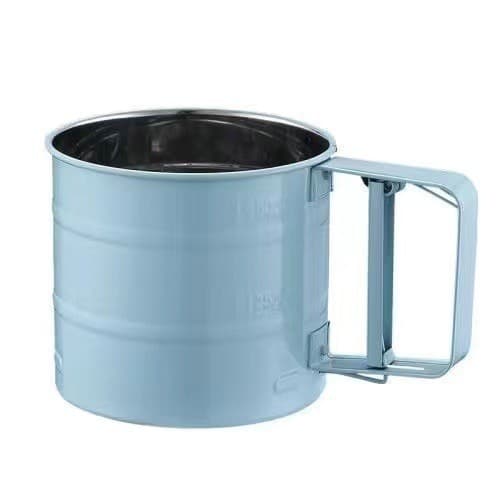 【03】Sigte i rustfrit stål, pulverstrøsigte, holdbart lækagesikkert net, melsigte i rustfrit stål Kompatibel med mel og flormelis【jl】 blue