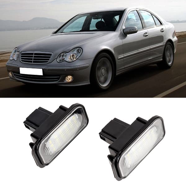 1 par 18 LED billysnummerpladelys passer til Mercedes Benz W203 W211 W219