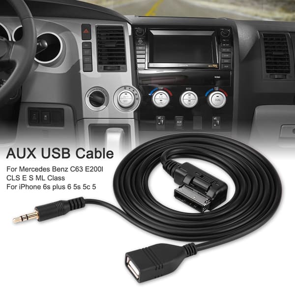 Bil Ljud AUX USB Adapter Kabel för Mercedes Benz C63 E200l CLS E S ML Klass