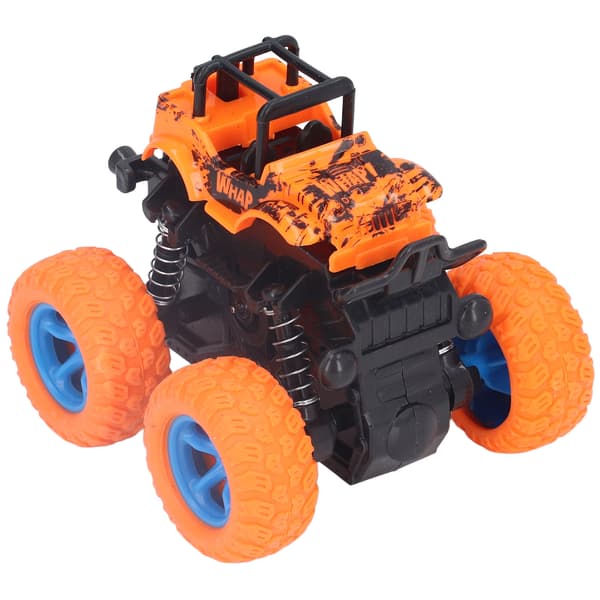 Tröghetsdriven terrängfordonsleksak 360° Rotation 4-hjulsdrift Simulering Babybilmodell för barn Orange