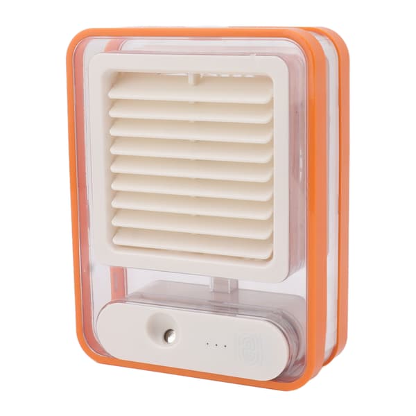 Bordluftkøler USB-opladning Orange Bærbar Mini Desktop Luftfugter Ventilator Lav Støj med Farvet Natlys