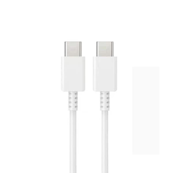 Hurtigoplader 25W til Samsung USB-C med 1 meter datakabel + opladerhoved hvid 25W