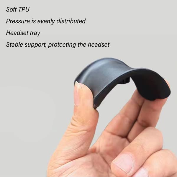 Metal Bar Headset Holder med afrundede hjørner og skridsikker base - Sort