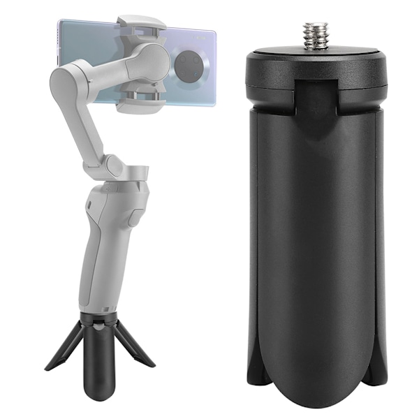Mini Skridsikker Desktop Tripod med 1/4 tommer Skrue Universal til Smartphone Action Kamera Holder (Sort)