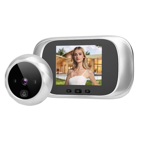 2.8in TFT LCD Visuell Dörrkikare IR Mörkerseende Cyklisk Lagring Kamera Dörrklocka Ding Dong Smart Åtkomstkontroll System Silver