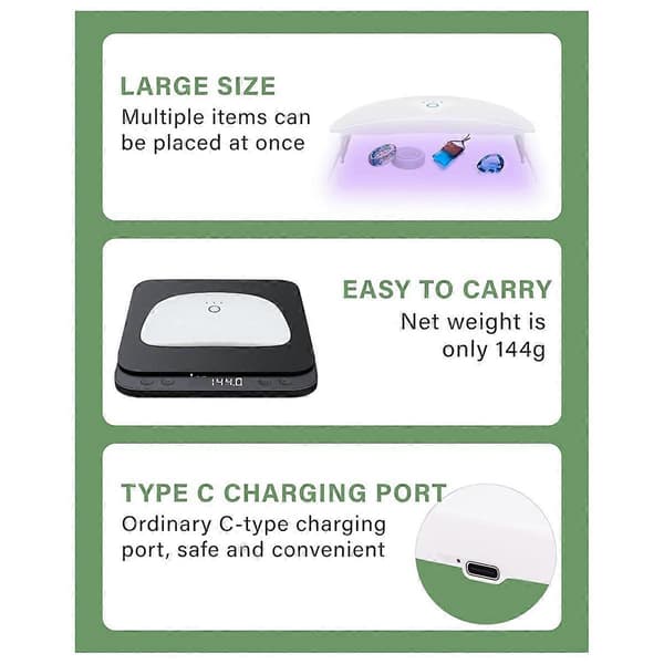 【03】UV-lampe til Resin, Sammenfoldelig UV-Resin Lampe, Bærbar & Hurtighærdende Højere Effekt UV-Lampe, Tilbehør til