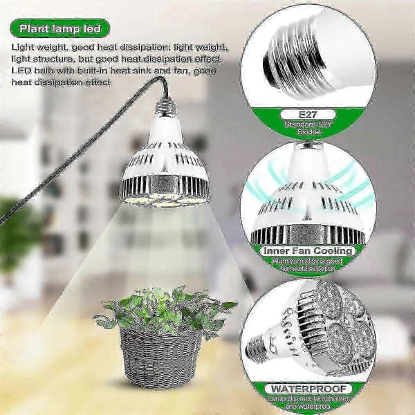 Fuld spektrum E27 LED-vækstlampe 35W - Varmhvid pære til indendørs have og drivhusplanter