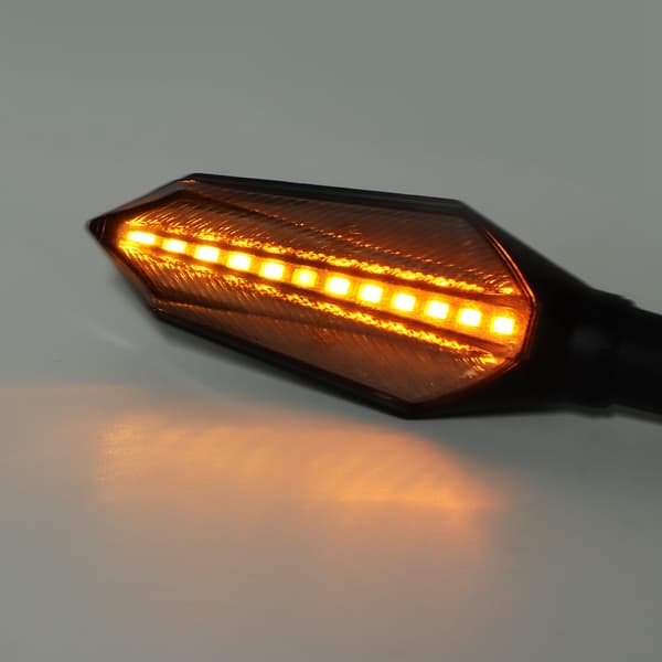 2 st Dubbelsidiga Motorcykel LED Flytande Vatten Blinkers Ljus Indikatorlampa (Gul)