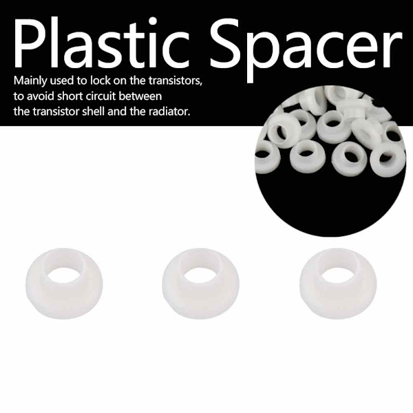 100 st Transistorbricka Isolerad Plastdistansbussning Brickor (TW-6)