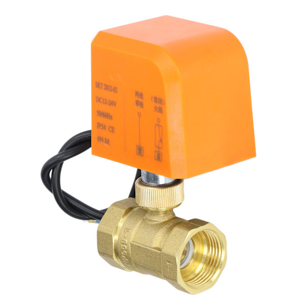 DN25 2-vägs 2-tråds elektrisk kulventil Normalt stängd mässing Universal kulventil DC12‑24V