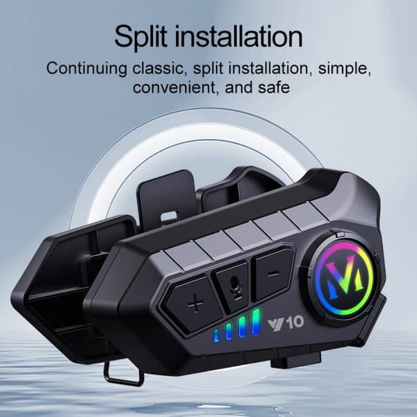 Y10-2X Motorcykelhjälm Bluetooth-headset, Dubbel 300m intercom, Bluetooth-hörlurar, Smart brusreducering, Kompatibel med alla hjälmar
