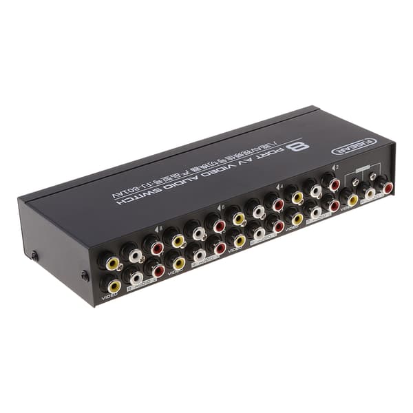 【03】8-vejs AV-switch RCA-switch 8 ind 1 ud kompositvideo L/R-vælger til DVD