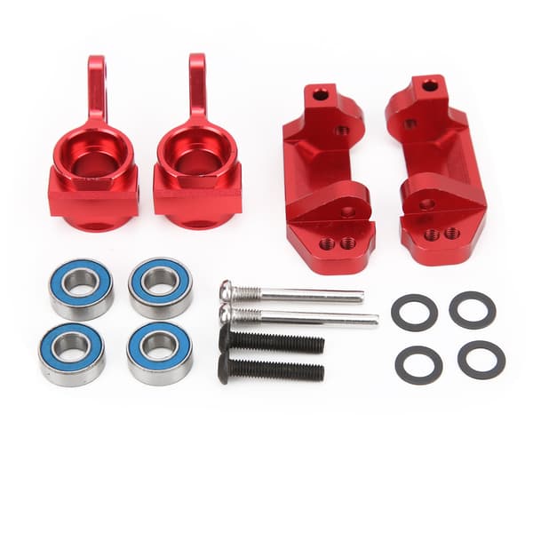 RC Front C Hub Sæde Styrekop Knuckles Sæt med Lejer til Traxxas Slash 2WD 1/10 RC Bil Rød