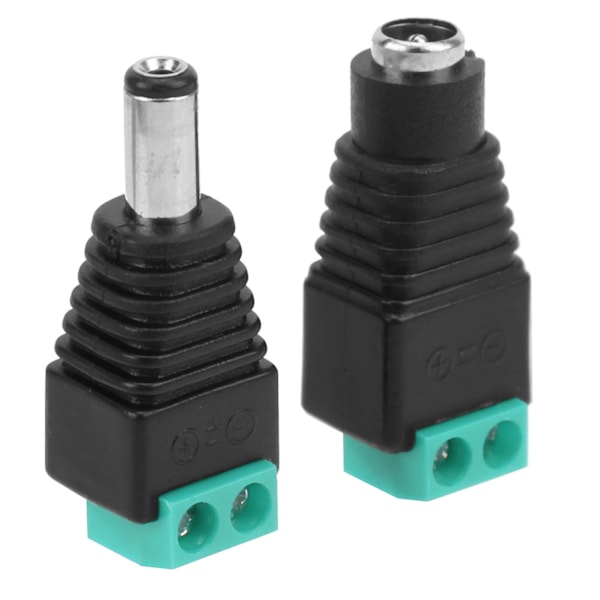5,5x2,1 mm DC-strømstik han hun CCTV-strømadaptere til kamera eller LED-lampe grøn