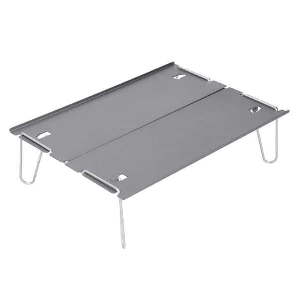 Picnic Foldebord Bærbart Aluminium Legering Udendørs Mini Bord til Camping Fiskeri Vandring Grå