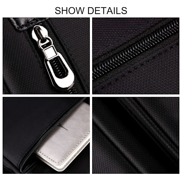 Axelväska för män Business Messenger Bag Oxford Väska med dragkedja för män
