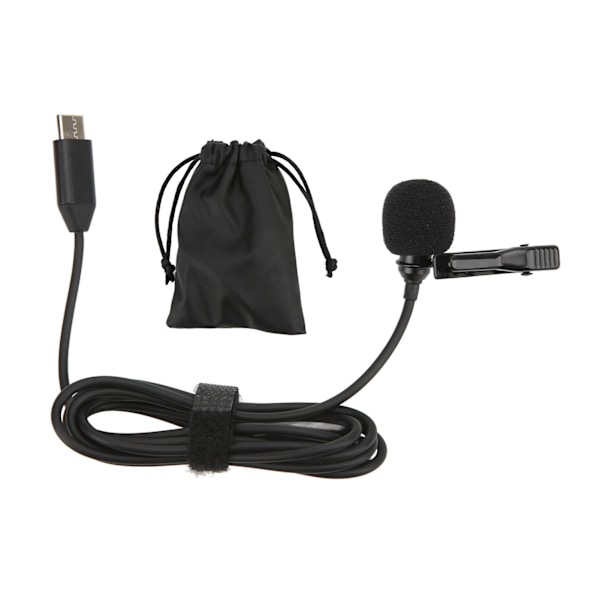 Typ C Lavalier Mikrofon Hifi Ljud Brusreducerande Clip On Slagmygga Rundstrålande Mikrofon för Insta360 ONE X2