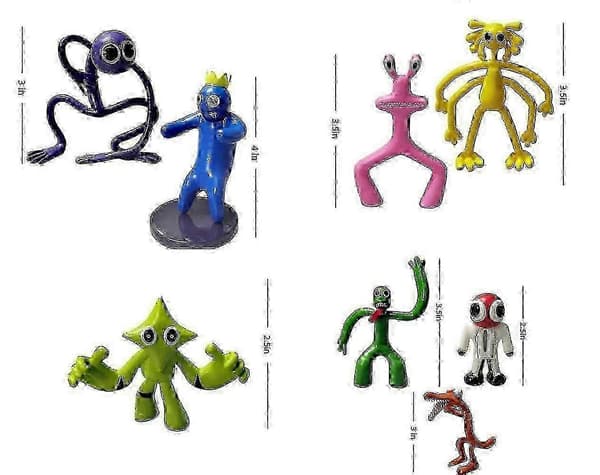Rainbow Friends 8 STK Actionfigursæt - Farverige Gaming Samleobjekter til Børn