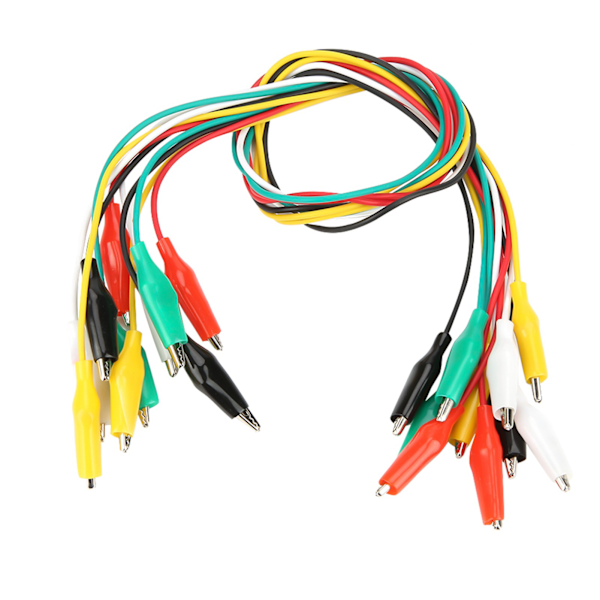 10 stk. 50 cm krokodilleklemme nummer 35 mm dobbeltendede krokodilleklemmer kabel