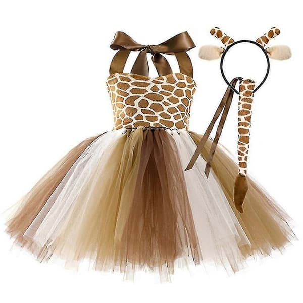 Rensdyrkostume til børn til piger, fluffy hjort, nederdel, temafest, rollespil, udklædning - Yvan Giraffe 4T