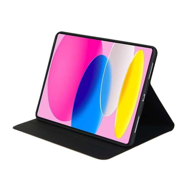 【03】iPad 11 11:e Gen / 10.9 10:e Gen 2022/2025 Skal med Hållare - Voltage Elastiskt Läder TPU Skyddsfodral Blå