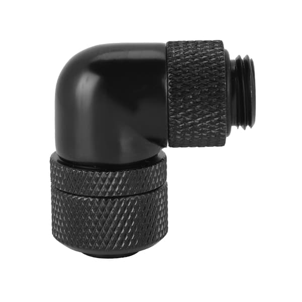 G1/4 Gevind Vandkøling Fitting Tynd Slange 90° Retvinklet Albue (Sort)