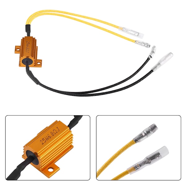 25W 6.8​ΩJ Motorcykel LED Blinklys Indikator Lys Belastningsmodstand Fejl Flash Controller