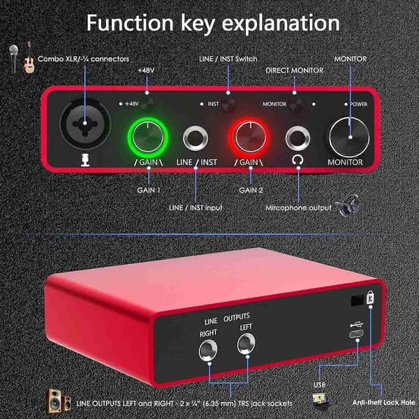 【03】Compatible with Focusrite Scarlett Solo 3rd Gen USB Audio Interface The Guitarist VocalistXD-Perfet