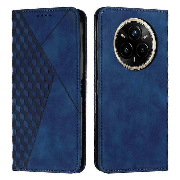 Til Realme 14 Pro+ 5G Etui Pung Læder Telefoncover Mønster Præget - Sort Multicolor Sapphire