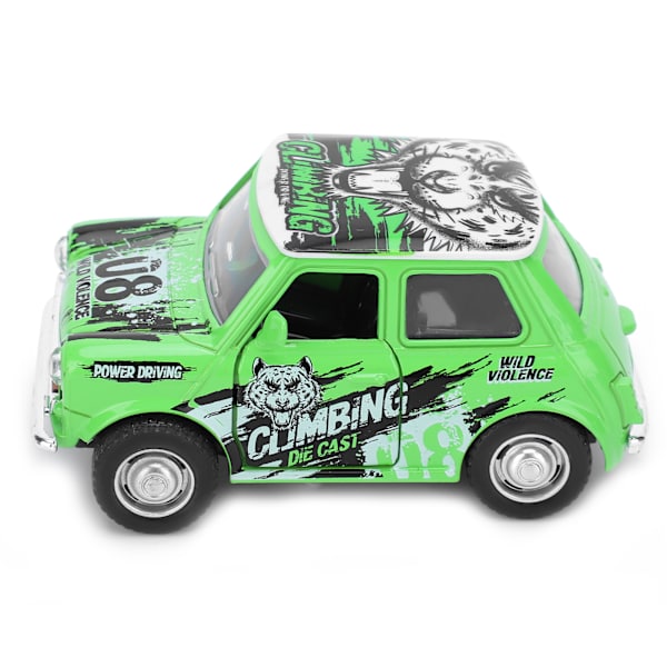 1:36 Mini Bilmodel Graffiti Træk Tilbage Bil Lyd Lys Batteri Køretøjer Børnegave Grøn
