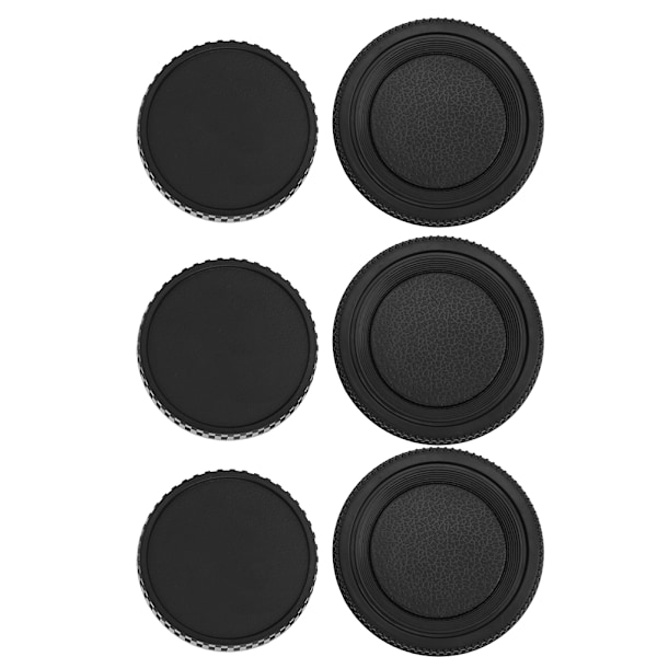 Svart Plast Bärbar Lins Bakre Skydd Kropp Främre Lock Kit Passar Minolta MD Mount Kamera