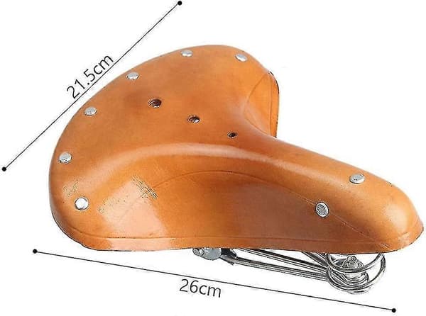 Äkta läderfjädercykelsadel, retro ersättningslädercykelsadelkudde