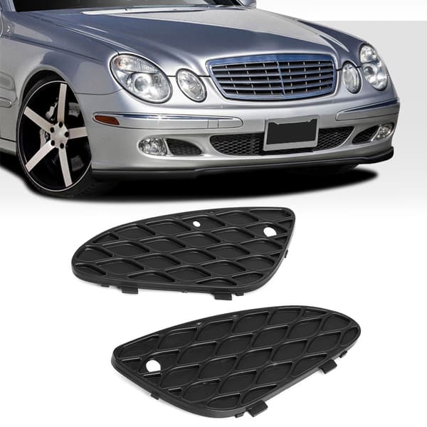 Par Främre Stötfångargrillskydd Mesh Grill 2118850353 Passar Mercedes-Benz E-Klass W211 E320 E350 E500 2003-2006