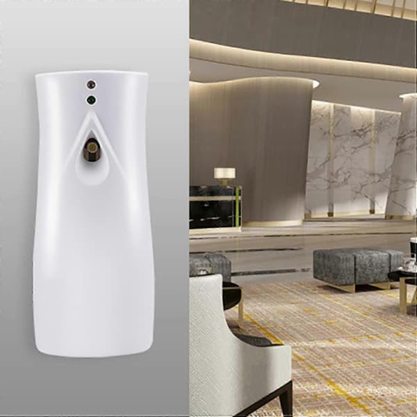 2-pack automatisk parfymdispenser, väggmonterad justerbar sprayintervallluftfräschare för hotellhemmakontor, ABS-material