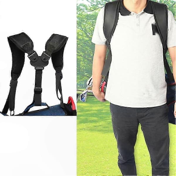 Vadderad justerbar axelrem för golfbagar med mjukt skum och slitstarkt nylonmaterial