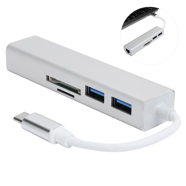 5 i 1 Hub USB3.0 Port Gigabit Adapter RJ45 Udvidelsesinterface Dock Computertilbehør
