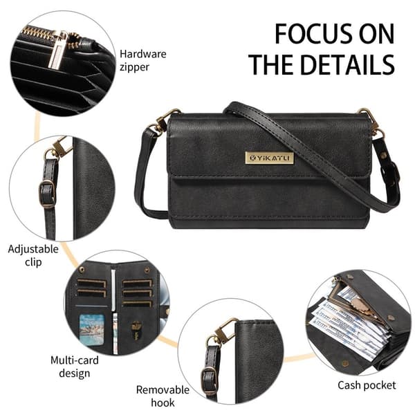 【03】YIKATU Samsung Galaxy S26 Ultra Wallet Case Kunstlæder - Sort