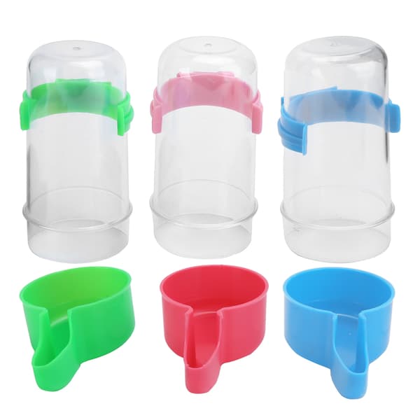 3 sæt Automatiske Fugle Foder Vand Drikke Papegøje Fodring Drikkebeholder Dispenser