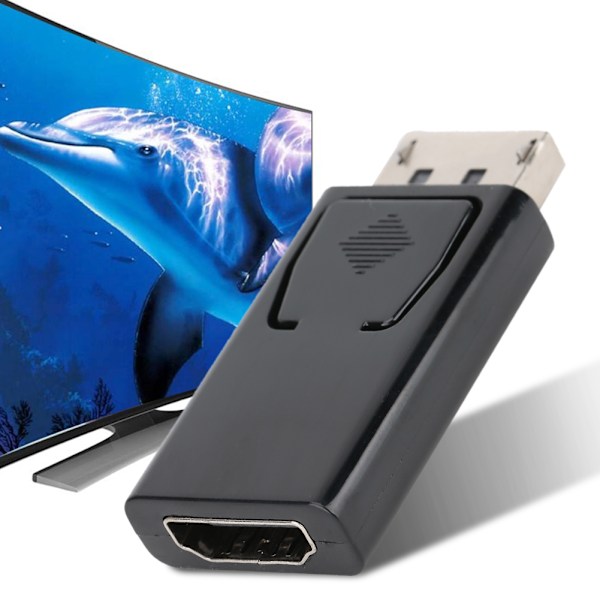 DP Han til HDMI Hun Adapter Konverter til PC Laptop HDTV Sort Display Port Interface