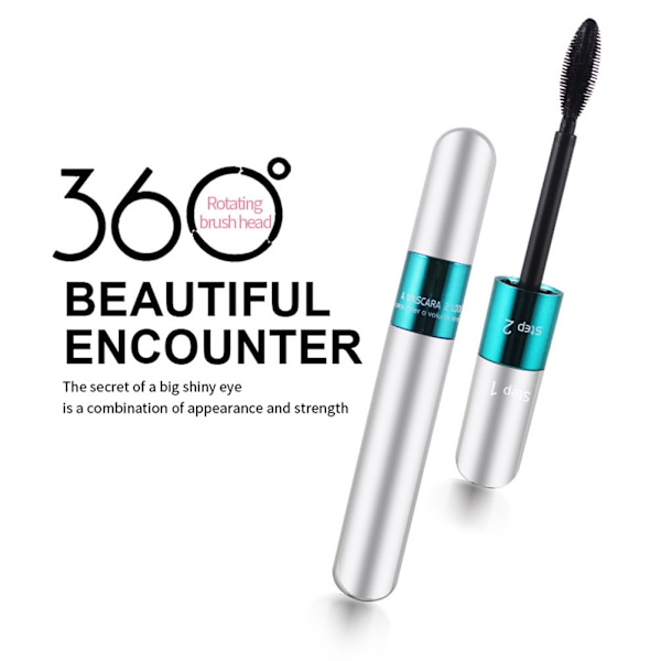 Dubbelsidig 4D Ögonfransförlängningsmascara Vattentät Silk Fiber Volume Mascara Långvarig Mascara