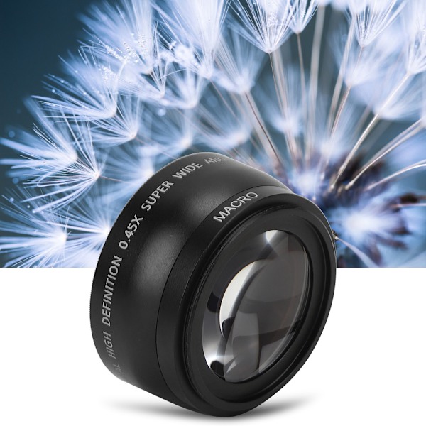 JSR‑1152 55MM 0.45X Avancerad Vidvinkel Makroobjektiv Passar Alla Kameraobjektiv med 55MM Diameter