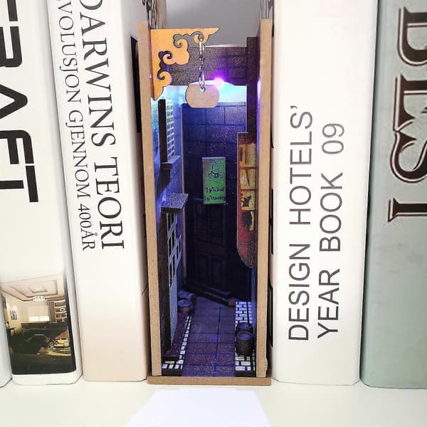 【03】Wizard Booknook Samlet Træbogreol Indsats Bogreol Gyde Bogkrog Gave