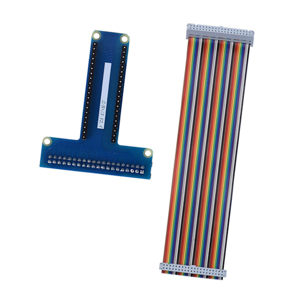 T Typ GPIO Förlängningskort 40Pin Platt Kabel för Raspberry Pi 1B+/ 2B/ 3B