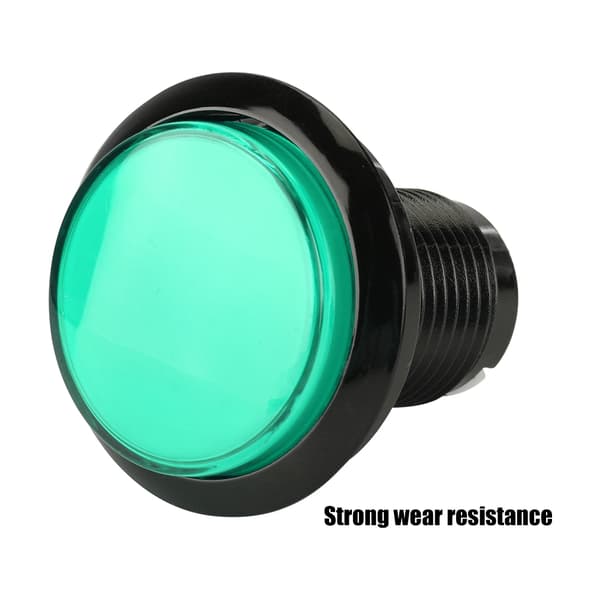 Rund LED-lampe oplyst stor knap til arkademaskinespil DIY-del (grøn)