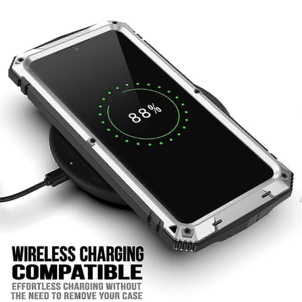 Til Samsung Galaxy S21+ 5G R-JUST Metal + Silikone Cover Silver